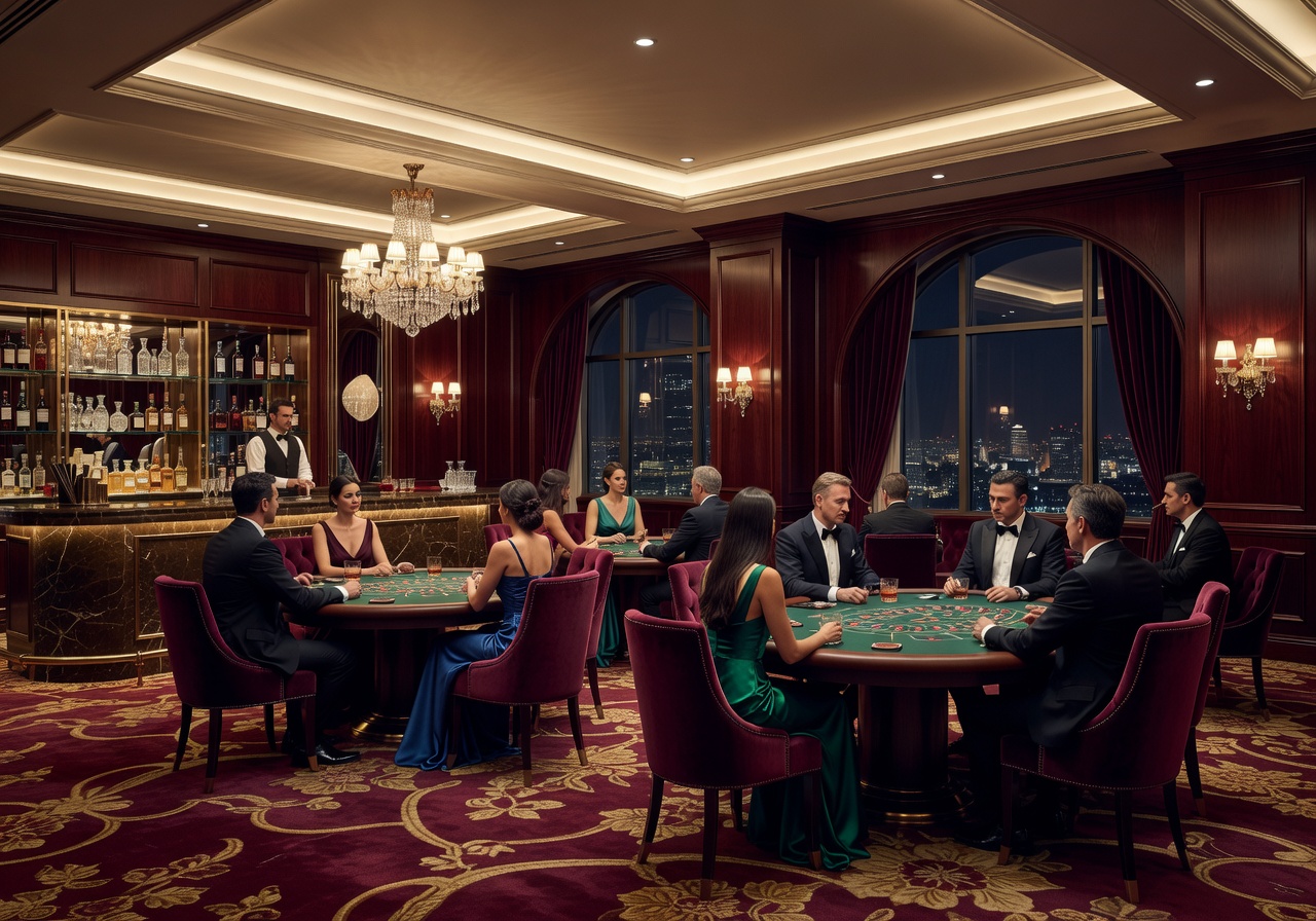 Elegant Casino Lounge Inside Luxury Hotel